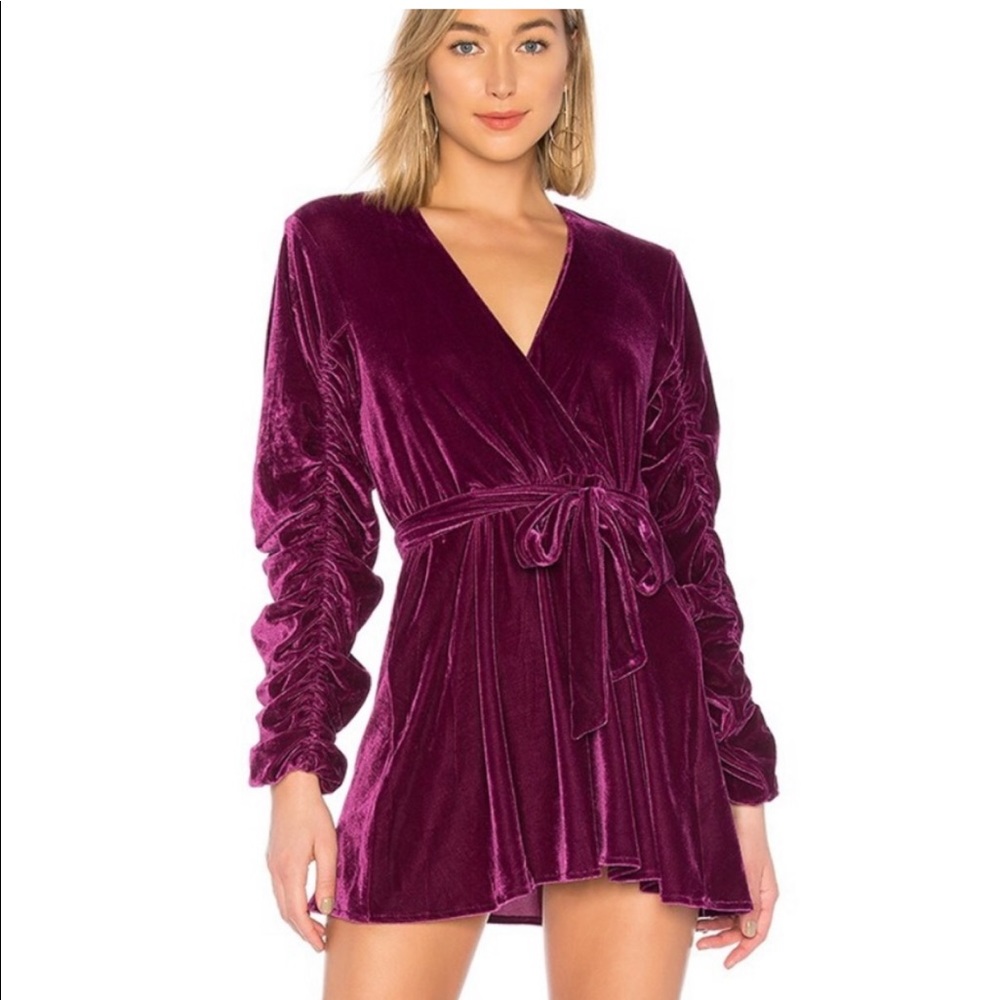 Tularosa crushed velvet tawney dress
